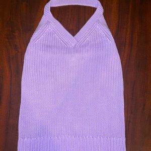 Old Navy Vintage Lilac Knit Cotton Halter Top